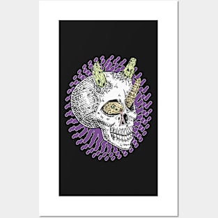 Skeleton Devil Skull, Vintage Halloween Posters and Art
